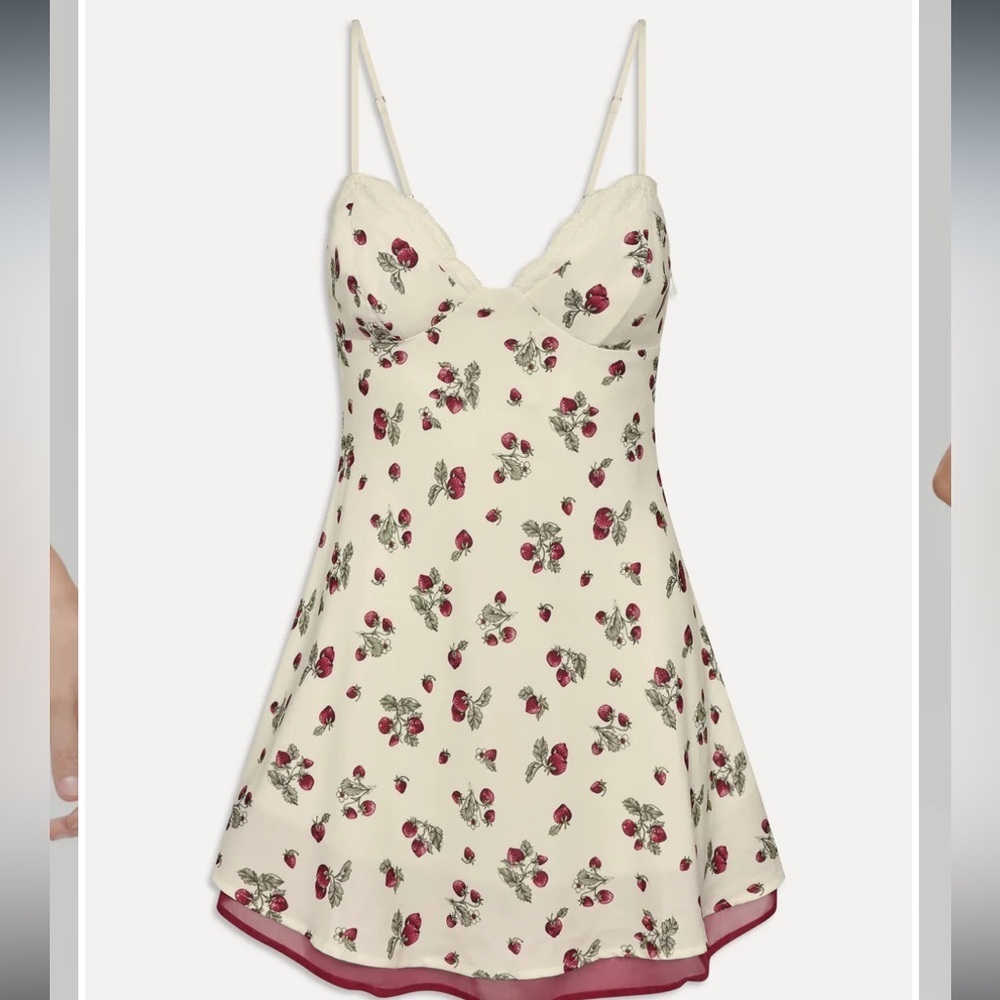 Frankie’s Bikinis Kenley Mini Dress Size Large Strawberry Print
